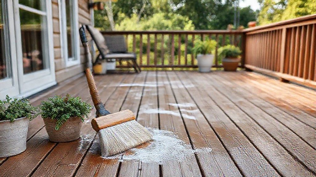 Cleaning and restoring a wooden deck naturally